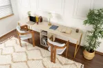 &Otilde;ppelaud, Hanah Home, Twin Study Desk, Travertiin Kuldne, 240 x 74 x 60