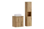 50 cm m&ouml;&ouml;blikomplekt koos lauaplaadiga, lauaplaadile paigaldatava valamu &bdquo;Gaja&ldquo; ja k&otilde;rge kapiga SET-NOCE B OAK 50CM S UN GAJA HC