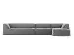 Velvet Modular Right Corner Sofa, "Siena", 5 Seats, 366x180x69 Made in Europe