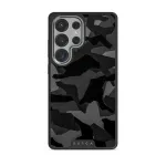 Night Black Camouflage - Samsung Galaxy S25 Ultra Case, Elite Dark (Magnetic) / Silver