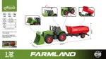 Green Tractor with Lights & Sound Function 1:32 + Red Trailer