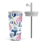 Santorini - Travel Mug, 500 ml / Flap & Straw Set