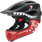 &bdquo;Rockbros TT-32005 Shark&ldquo; laste kiiver eemaldatava alumise kaitseplaadiga, suurus M (54&ndash;58) &ndash; must