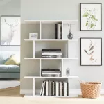 Raamaturiiul, Hanah Home, valge, 90 x 127,4 x 25, cm