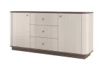 Chest Of Doors Vesper 160 Cm With 3 Drawers - Cashmere / Nut / Gold Handles