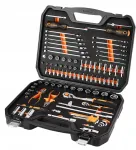 &bdquo;Neo Tools&ldquo; t&ouml;&ouml;riistakomplekt. 1/2'', 1/4'' mutriv&otilde;tmete komplekt, 95 tk, CrV, EVA vahtplast NEO TOOLS
