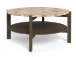 Dorsett coffee table, Top marble brown Latte, Base oak smoked, &Oslash;80x40 cm