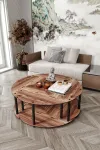 Kohvilauakomplekt, Hanah Home, p&auml;hklipuu, 70 x 38 x 70