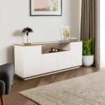Konsool, Hanah Home, valge, p&auml;hklipuu, 180 x 75 x 44,5