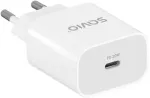 Seinakontaktiga laadija LA-09 QC 20 W USB-C, valge