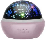2in1 Bedside lamp with a projector (+ 2 projector overlays) Pink