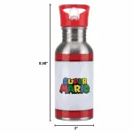 Super Mario Metal Water Bottle with Straw