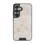 Vanilla Sand - Marble Samsung Galaxy S25 Case, Elite Dark (Magnetic) / Silver
