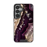 Purple Skies - Marble Samsung Galaxy S25 Case, Elite Dark (Magnetic) / Silver