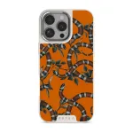 Bitter Apricot - Snake iPhone 16 Pro Case, Elite Light (MagSafe) / Silver