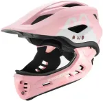 &bdquo;Rockbros TT-32001 Rabbit&ldquo; laste kiiver eemaldatava alumise kaitseplaadiga, suurus S (48&ndash;52) &ndash; roosa