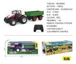 Red R/C Tractor With Green Semi-trailer