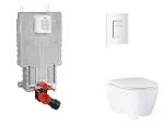 Grohe Uniset &ndash; riputatavate tualettpotide komplekt, tualettpott pehme sulgumisega kaanega ja Skate Cosmopolitan loputusnupuga, Alpine White SANI15BB3113