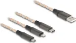 "Delock USB RGB laadimiskaabel 3-in-1, Type-A Lightning&trade; / Micro USB / USB Type-C&trade;, 1,20 m"