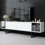 TV-alus, Hanah Home, valge/must, 180 x 48 x 30