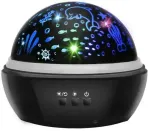 2in1 Bedside lamp with a projector (+ 2 projector overlays) Black