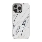 Satin White - Marble iPhone 16 Pro Max Case, Elite Light (MagSafe) / Silver