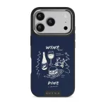 Wine & Dine - iPhone 17 Pro Case, Elite Dark (MagSafe) / Silver