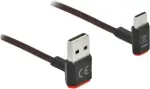 "Delock EASY-USB 2.0 kaabel Type-A pistikuga USB Type-C&trade; pistikule, kumer &uuml;lemine/alumine osa, 0,5 m, must"