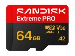 &bdquo;SanDisk&ldquo; 64 Gt &bdquo;Extreme PRO&ldquo; UHS-I U3 V30 &bdquo;microSDXC&ldquo; m&auml;lukaart