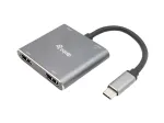 Equip USB-C 4-in-1 Dual HDMI Adapter, USB-C Hub with Dual HDMI USB 3.2 Gen 1 and 100W USB PD, USB-C MST Adapter for Dual Monitors