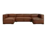 Genuine Leather Panoramic Sofa, "Turin", 6 Seats, 375x173x68 Made in Europe