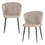 LUSE DINING CHAIR VELVET BEIGE - SET OF 2 [fsc]