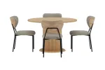 Reko Table - Nature with 4 Butterfly Chair - Beige