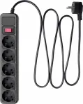 Power strip AK-SP-06B 2m Black