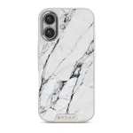 Satin White - Marble iPhone 16 Case, Elite Light (MagSafe) / Silver