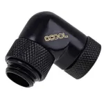 &bdquo;Alphacool&ldquo; &bdquo;Eiszapfen&ldquo; 90&deg; nurgadapter 1/4", s&uuml;gavmust &ndash; 17260