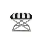 Pouf, Hanah Home, Capraz, h&otilde;be Valge Must, 50 x 42 x 40