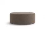 Velvet Pouf, "Dia", 1 Seat, 90x90x35, Grey Brown