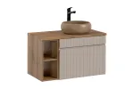 80 cm m&ouml;&ouml;blikomplekt t&ouml;&ouml;pinnaga ja sisseehitatud valamuga &bdquo;Wiki SET&ldquo; &ndash; ICC B 80 CM WIKI-MC 81-01 COAST EVOKE OAK