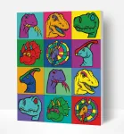 Splat Planet numbrite j&auml;rgi maalimine, Dinosaurus 30x40 cm
