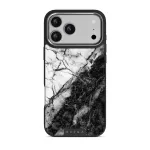 Fatal Contradiction - Black & White Marble iPhone 17 Pro Max Case, Elite Dark (MagSafe) / Silver