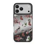 Merry Kitty - iPhone 17 Pro Max Case, Elite Mirror Dark (MagSafe) / Silver