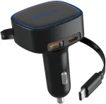 Orico 66 W laadija, sisseehitatud kokkerullitava USB-C-kaabliga (FC-66-1A2C-BK-EP)