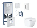 Grohe Rapid SLX &ndash; Komplekt: allpaigaldatav veepaagi element, WC-pott pehme sulguva kaanega, Skate Cosmopolitan nupp ja Fresh &uuml;mberpaigalduskomplekt, Triple Vortex, Alpine White SANI11BB3136