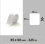 &bdquo;Niimbot&ldquo; sildid R, 45 x 60 mm, 125 tk, valged, m&otilde;eldud mudelitele B21, B21S, B3, B1S (6977388399405)