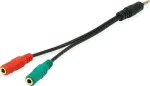 Jack 3.5mm to 2x Jack 3.5mm 0.15 m Black (147943)