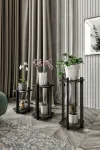 Puidust lillealus, Hanah Home, must, 23 x 30 x 23