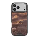 Fire Wood - Brown Marble iPhone 17 Pro Max Case, Elite Dark (MagSafe) / Silver