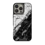 Fatal Contradiction - Black & White Marble iPhone 16 Pro Case, Elite Dark (MagSafe) / Silver
