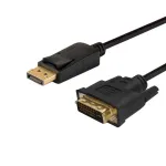 Savio CL-122 videokaabli adapter 3 m DisplayPort DVI Must
